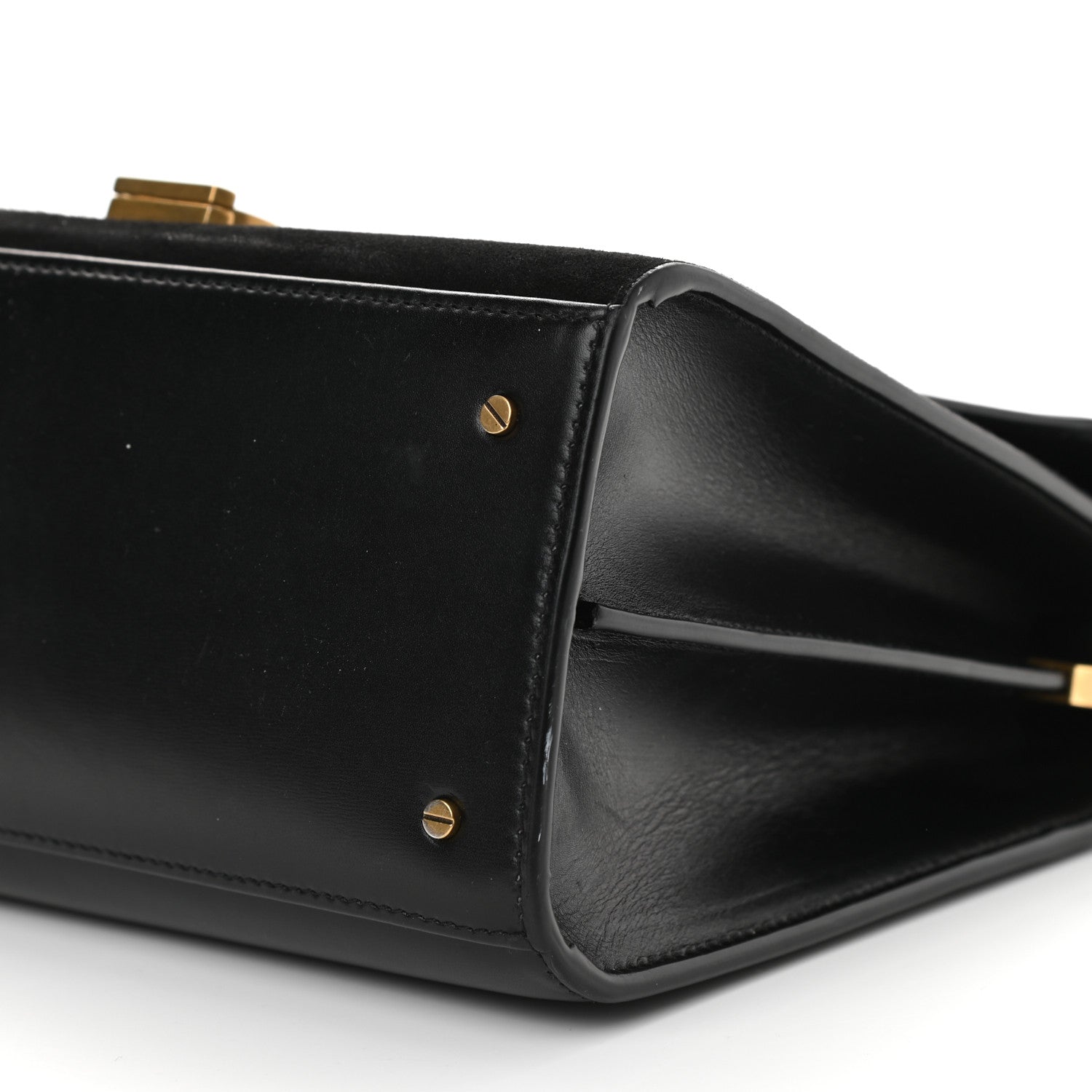 Saint Laurent Kid Scamosciato Smooth Calfskin Medium Classic Monogram Cassandra Top Handle Black Rouge Legion 9 of 9