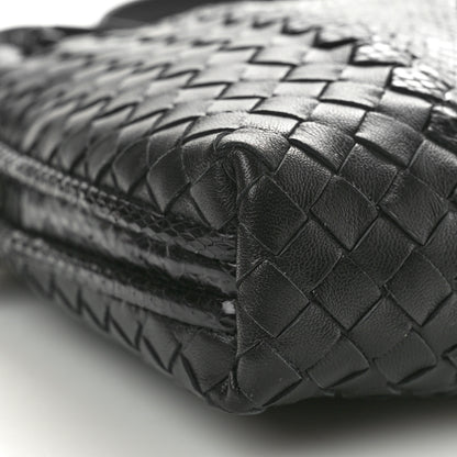 Bottega Veneta Nappa Intrecciato Snakeskin Crossbody Pillow Messenger Black 9 of 10
