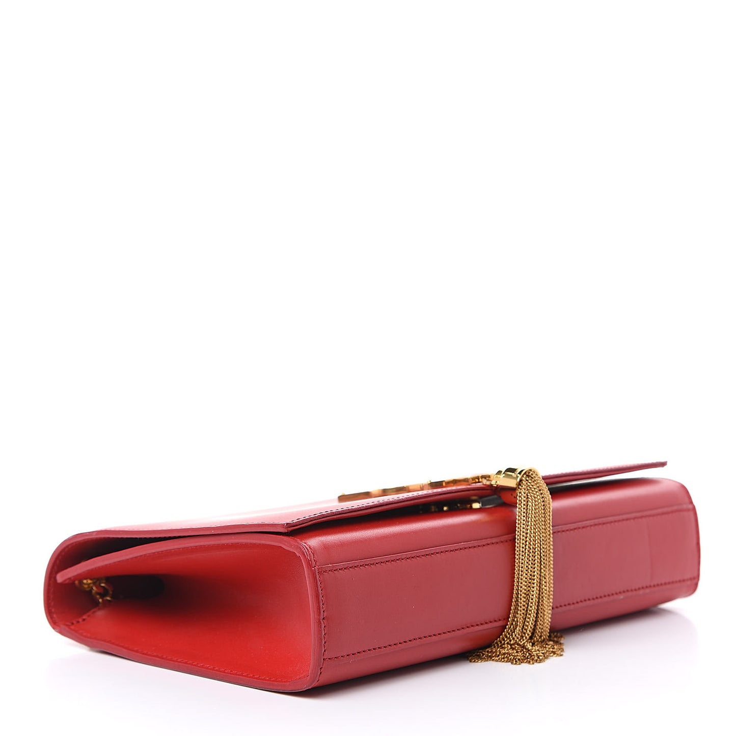 Smooth Calfskin Medium Classic Monogram Kate Tassel Satchel Lipstick Red