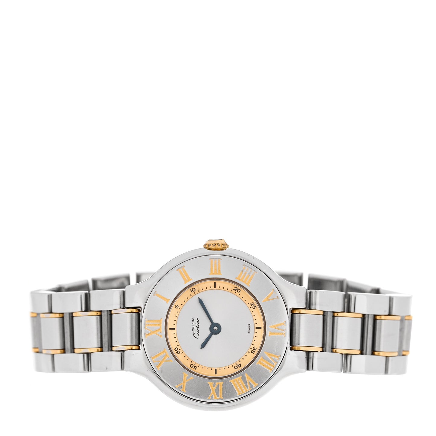 Stainless Steel 18K Yellow Gold 28mm Must de 21 Quartz Watch