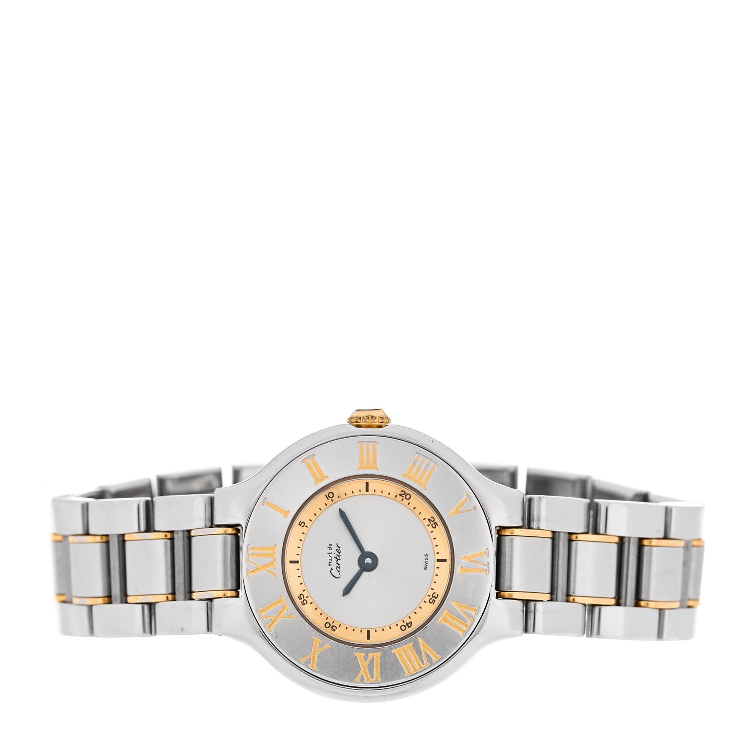 Cartier Stainless Steel 18K Yellow Gold 28mm Must de 21 Quartz Watch 2 of 4