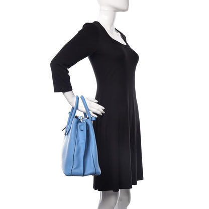 MCM Grained Calfskin Large Milla Tote Tile Blue 3 of 14