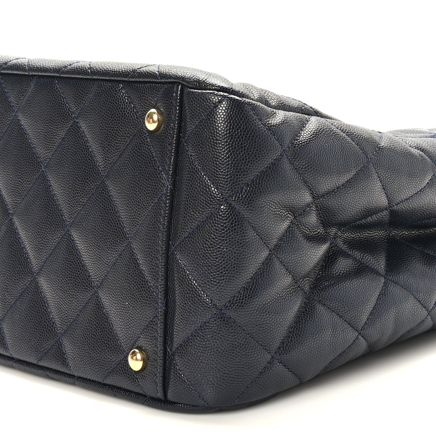 Chanel Caviar Quilted Small Shopping Tote Navy Blue 19 of 19