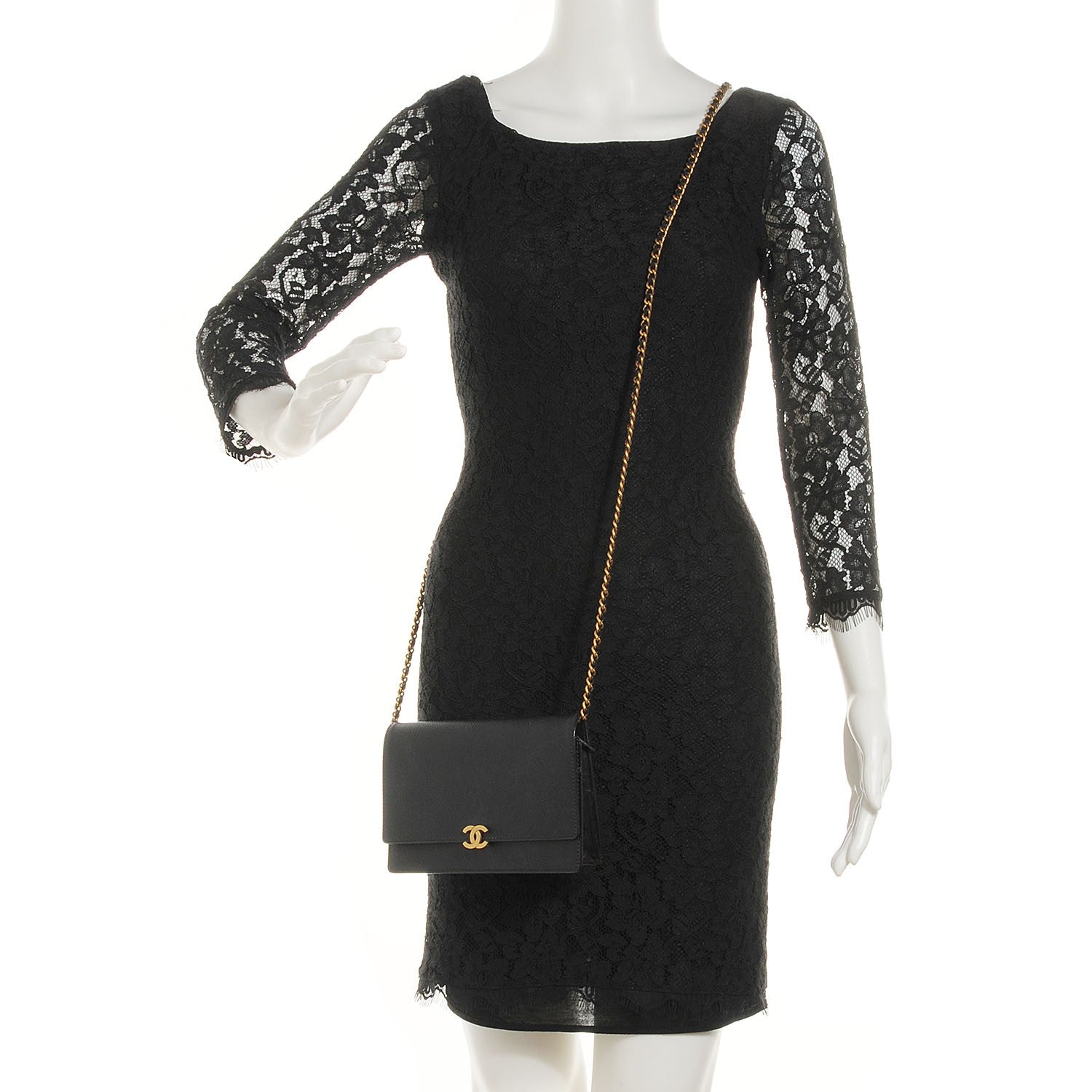 Chanel Caviar Wallet On Chain WOC Black 2 of 8