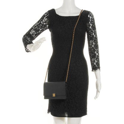 Chanel Caviar Wallet On Chain WOC Black 2 of 8