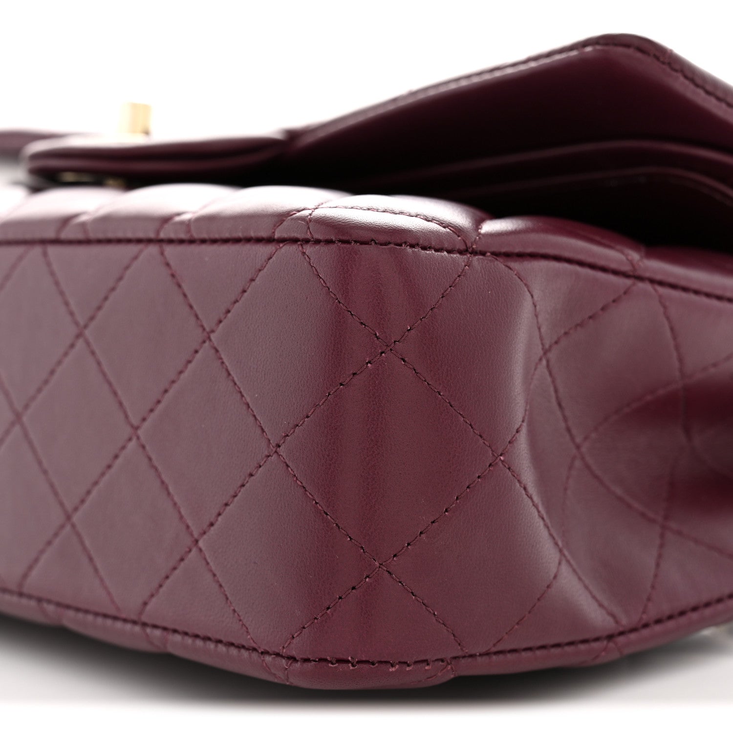 Chanel Lambskin Quilted Medium Double Flap Burgundy 10 of 13