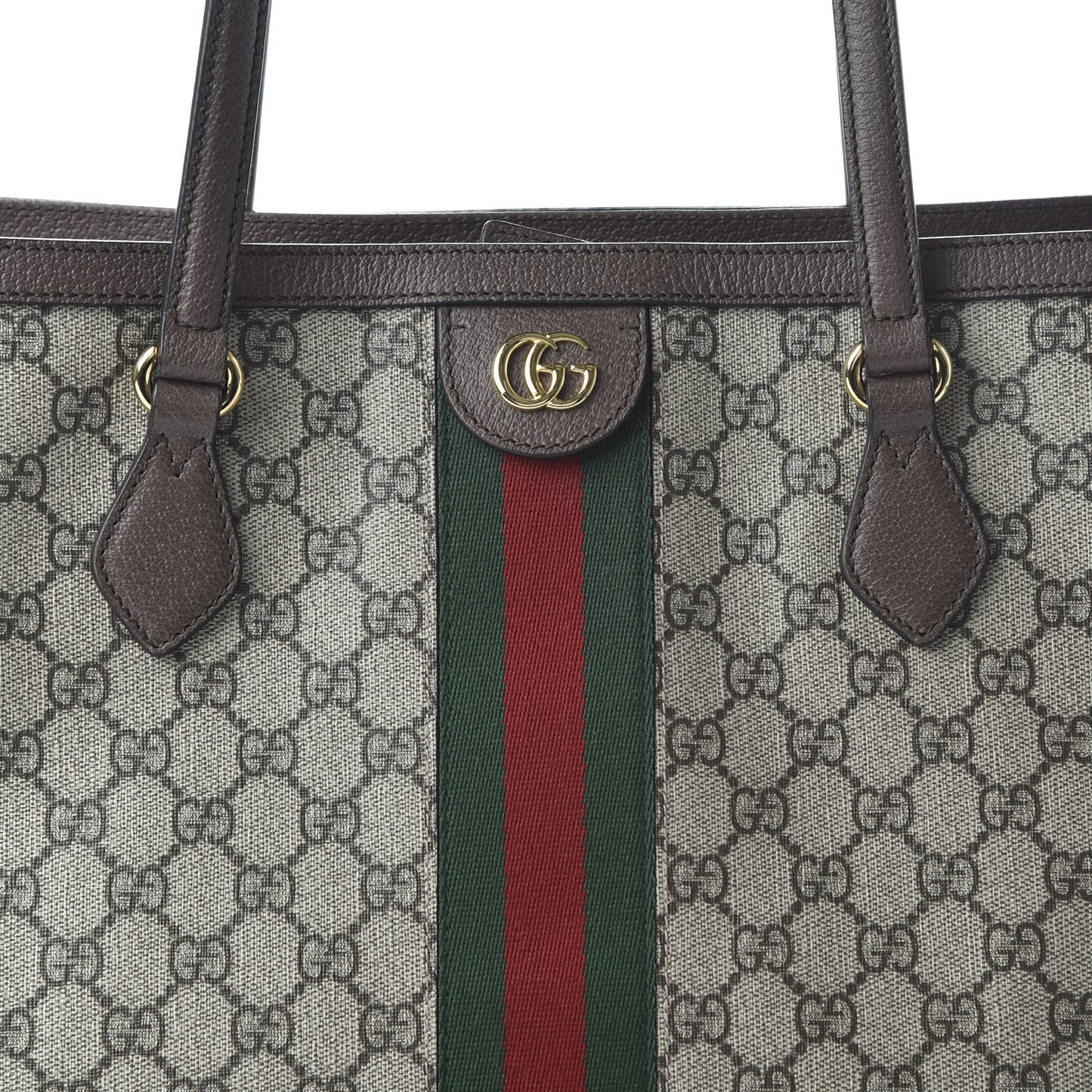GG Supreme Monogram Medium Ophidia Shopping Tote Brown