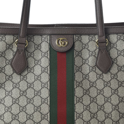 Gucci GG Supreme Monogram Medium Ophidia Shopping Tote Brown 10 of 11