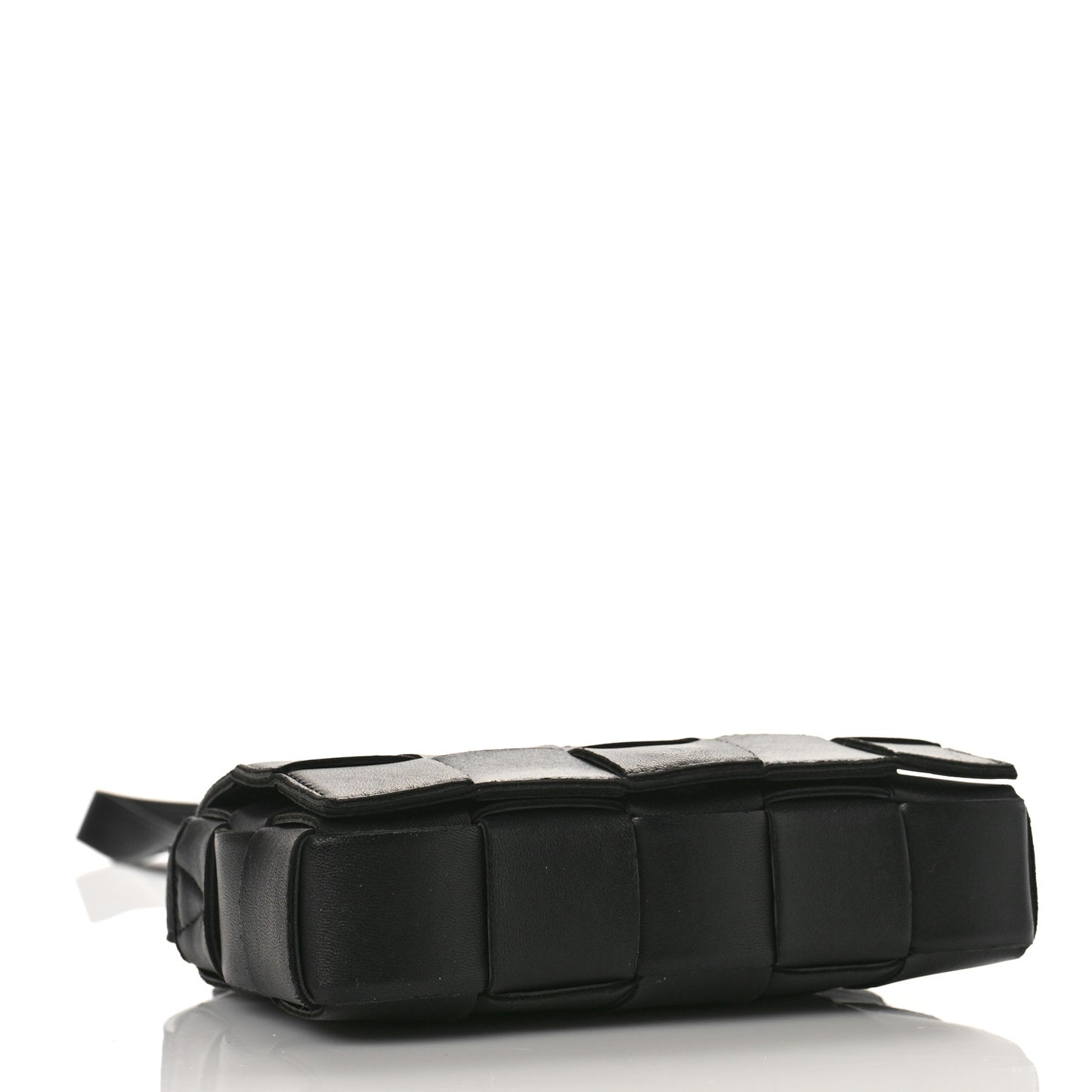 Lambskin Maxi Intreccio Small Cassette Crossbody Bag Black