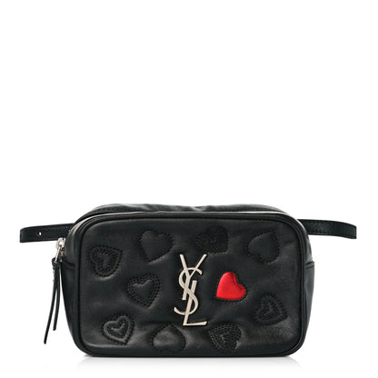 Saint Laurent Calfskin Heart Embossed Monogram Belt Bag Black 1 of 8