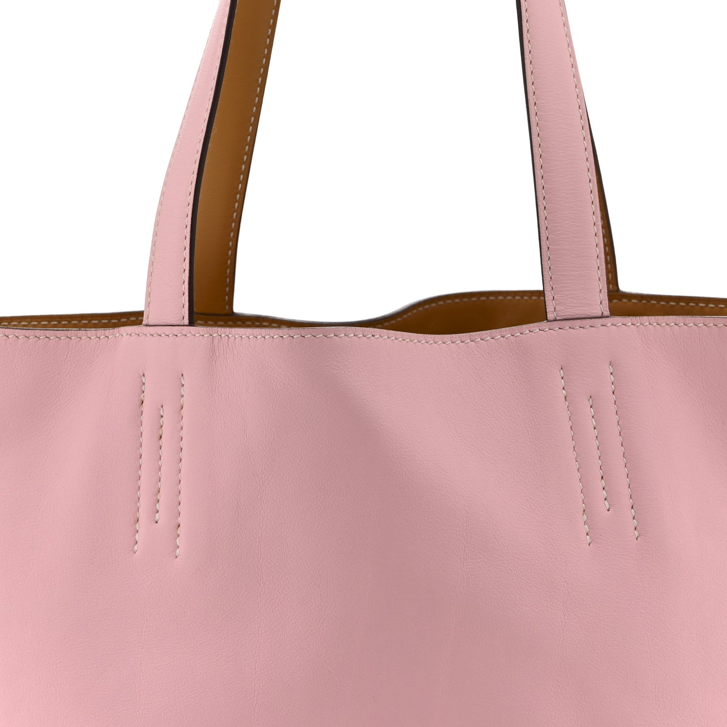 Veau Sikkim Swift Double Sens 28 Reversible Tote Rose Sakura Curry