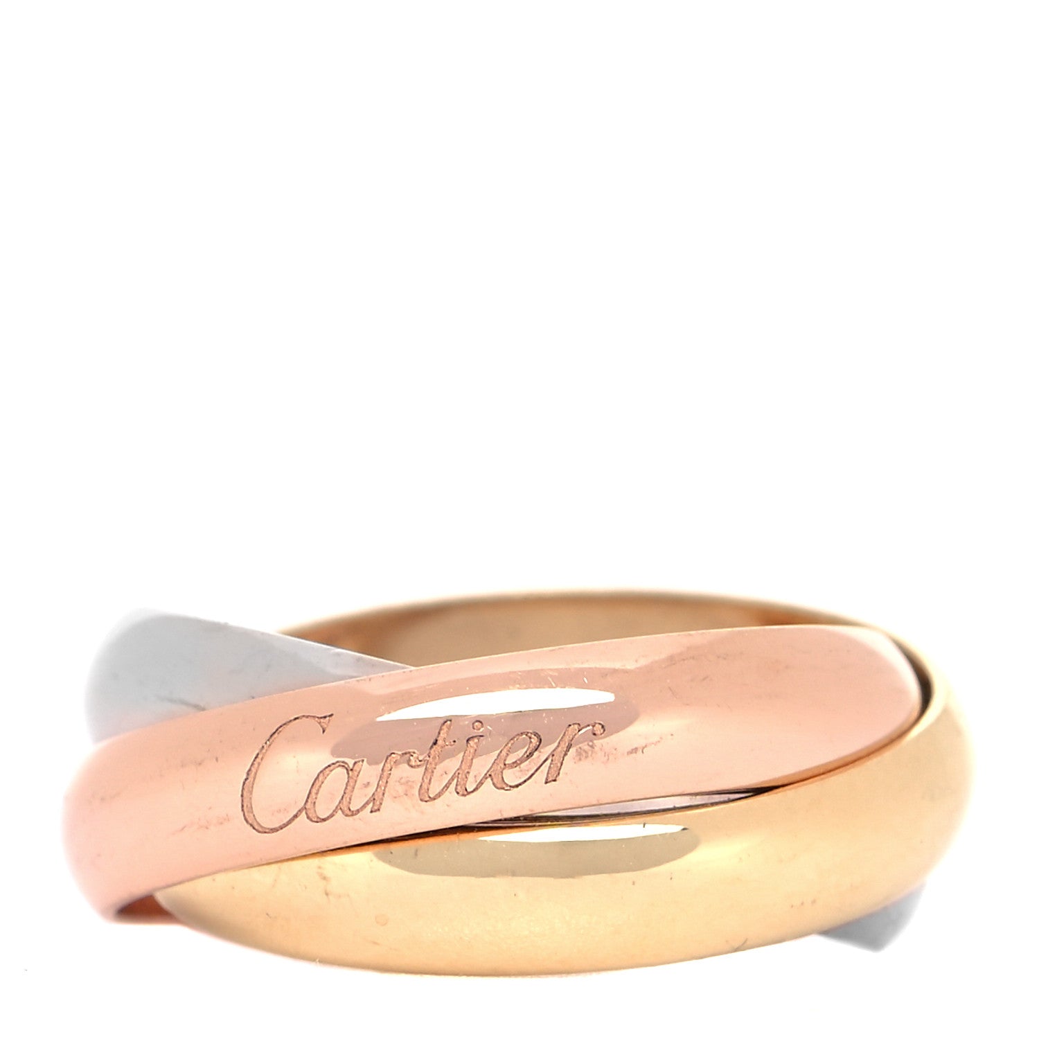Cartier 18K Pink Yellow White Gold Classic Trinity Ring 49 5 1 of 6