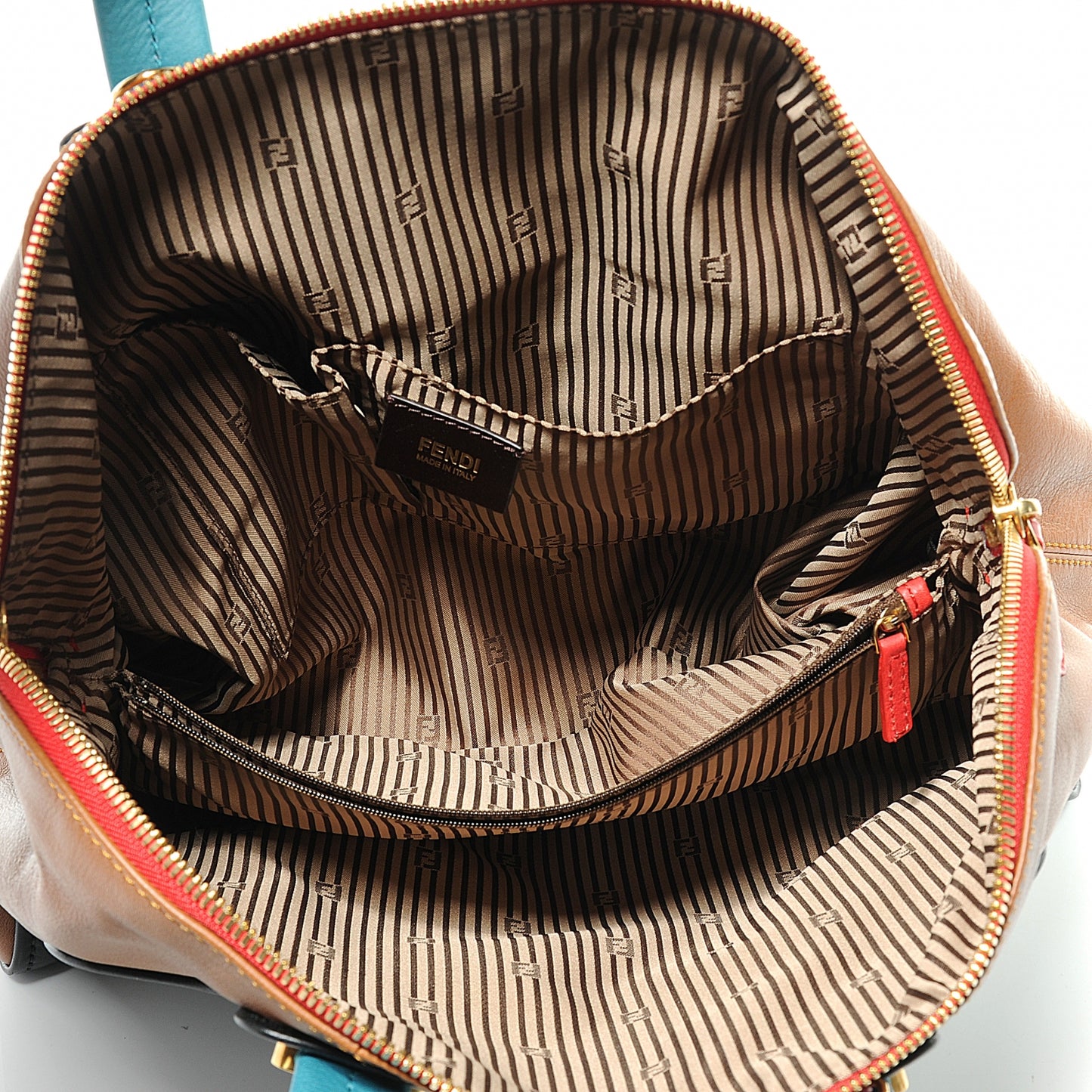 Calfskin Colorblock Large Chameleon Tote Biscotto