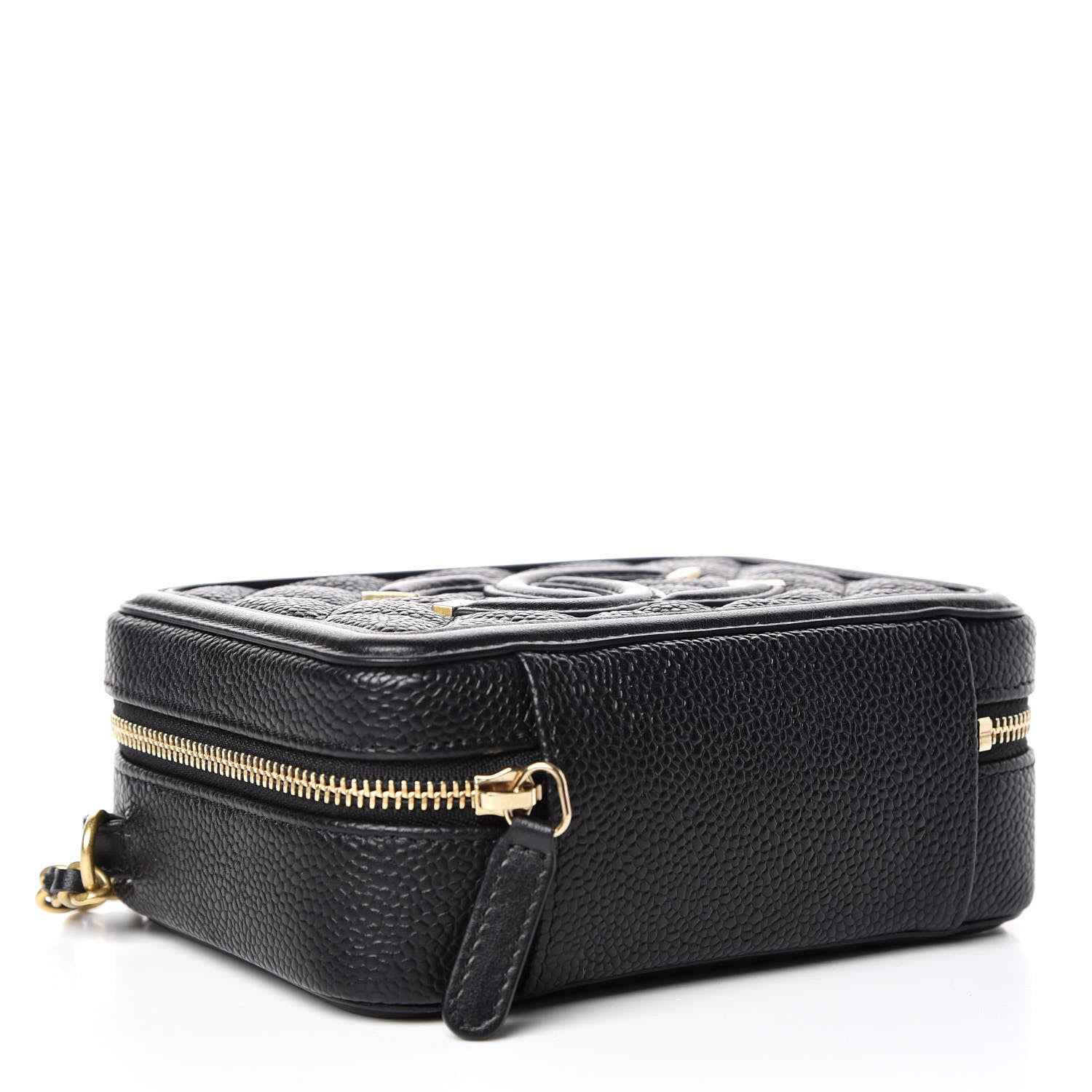 Chanel Caviar Quilted CC Filigree Vanity Clutch With Chain Black 4 of 10