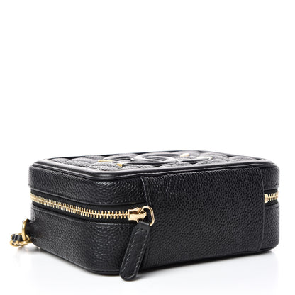 Chanel Caviar Quilted CC Filigree Vanity Clutch With Chain Black 4 of 10