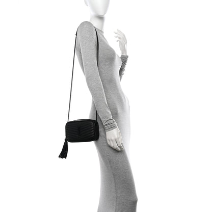 Saint Laurent Grain De Poudre Matelasse Monochrome Monogram Mini Lou Camera Bag Black 2 of 12