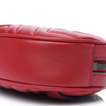 Gucci Calfskin Matelasse GG Marmont Belt Bag 95 38 Hibiscus Red 9 of 10