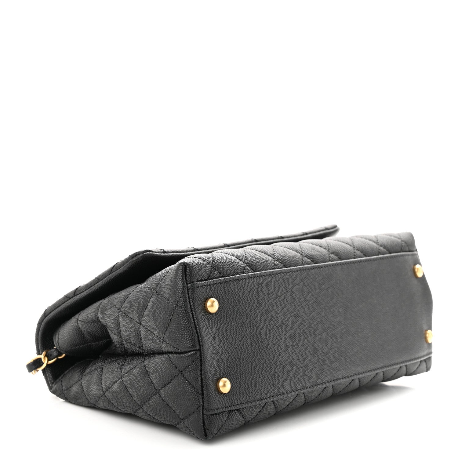 Chanel Caviar Lizard Embossed Quilted Small Coco Handle Flap Black 4 of 10