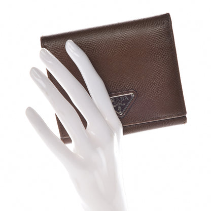 Prada Saffiano Tri-Fold Compact Wallet Cacao 2 of 14