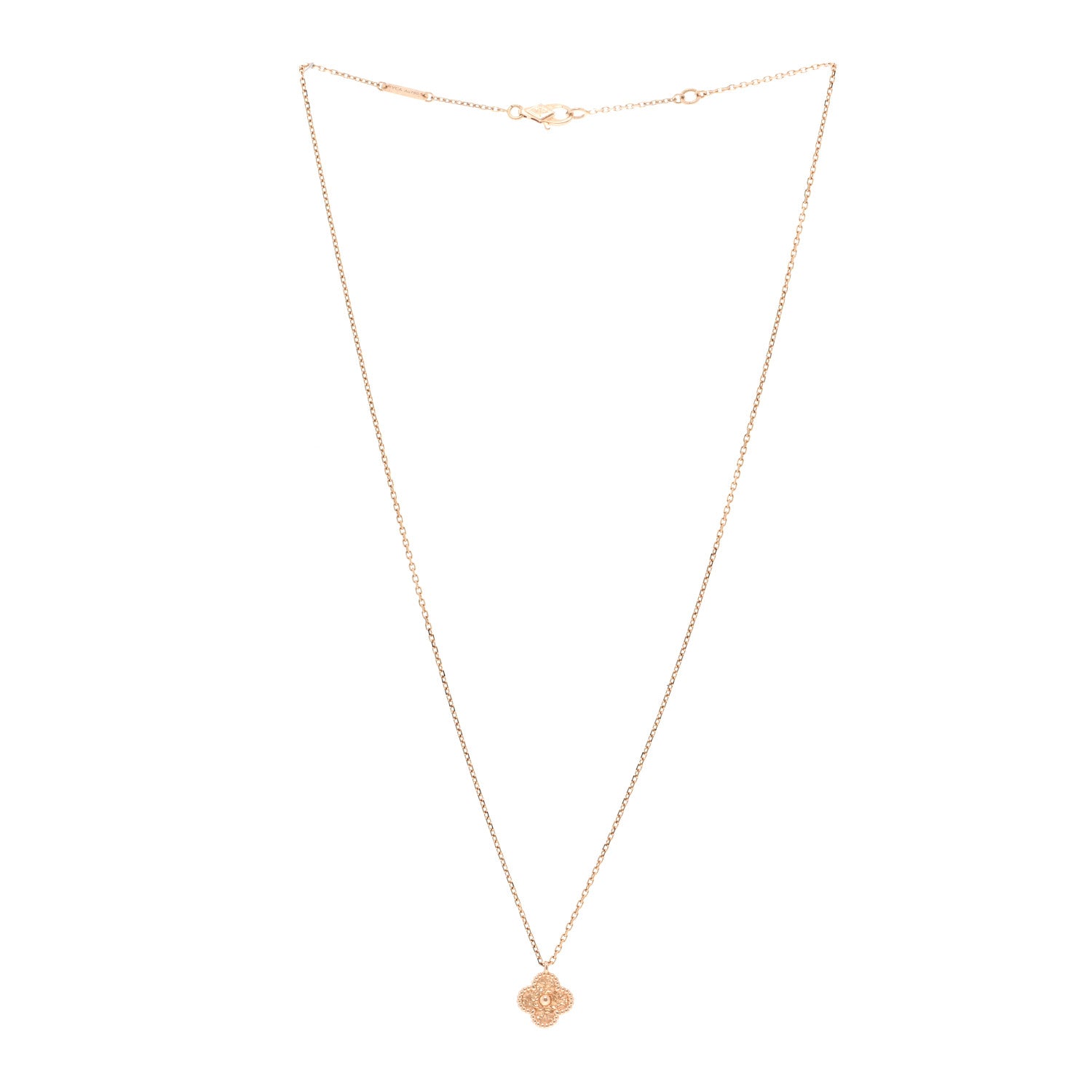 Van Cleef & Arpels 18K Rose Gold Sweet Alhambra Pendant Necklace 3 of 5