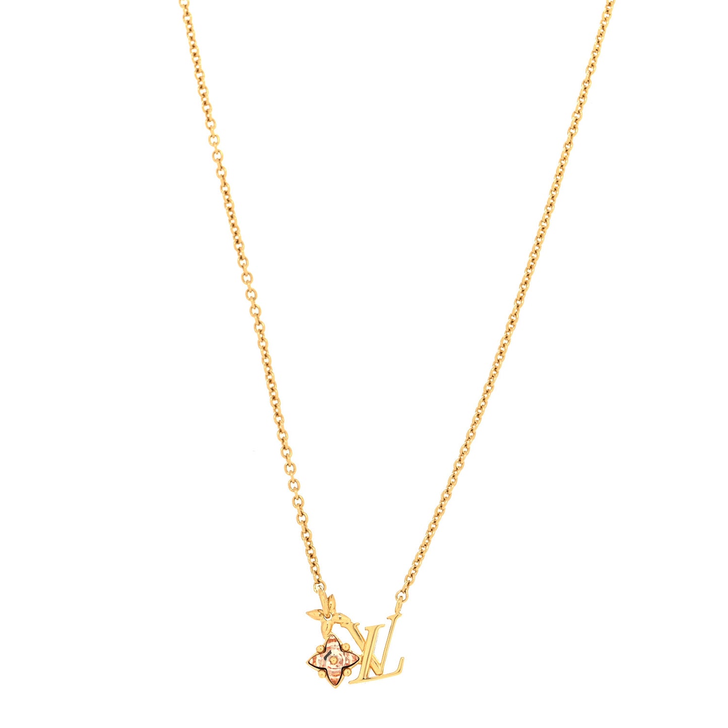 Crystal Loulougram Necklace Gold