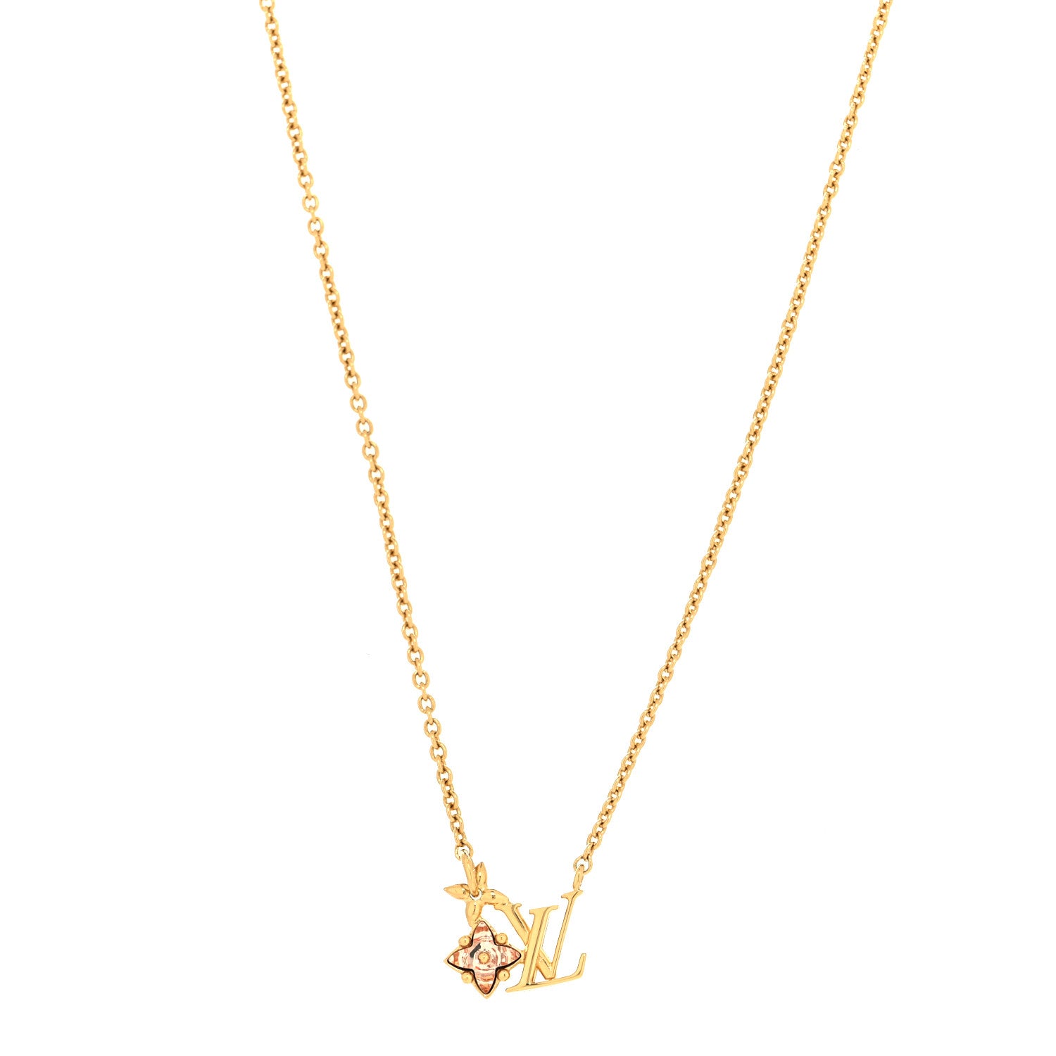 Louis Vuitton Crystal Loulougram Necklace Gold 1 of 6