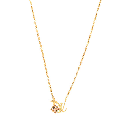 Louis Vuitton Crystal Loulougram Necklace Gold 1 of 6