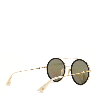 Gucci Metal Round Frame Tiger Print Sunglasses GG0061S Gold 4 of 7