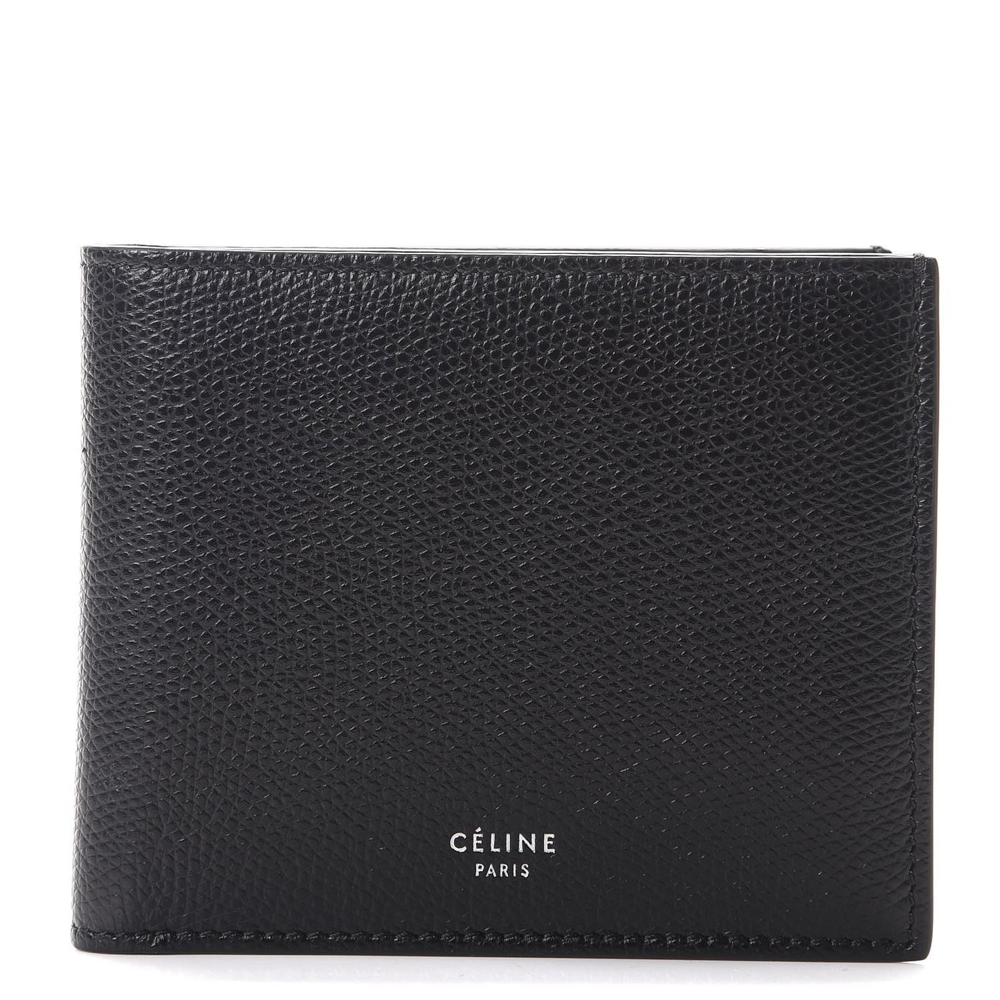 Grained Calfskin Bi-Fold Wallet Black