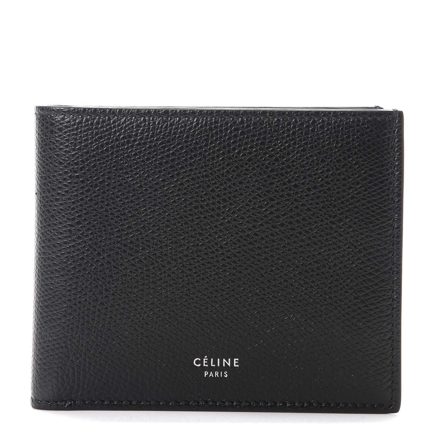 Celine Grained Calfskin Bi-Fold Wallet Black 1 of 8
