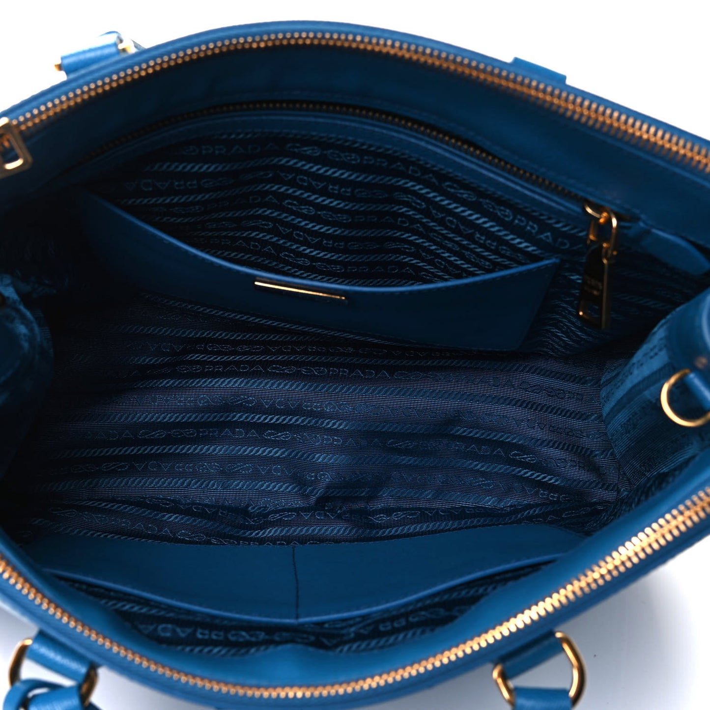 Saffiano Medium Galleria Double Zip Tote Sea Blue