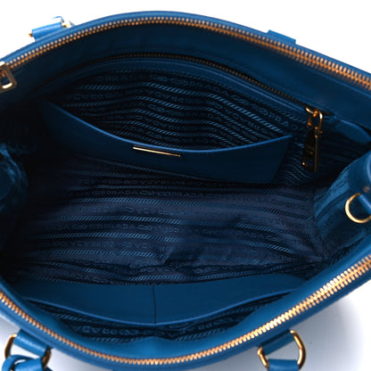 Prada Saffiano Medium Galleria Double Zip Tote Sea Blue 7 of 9