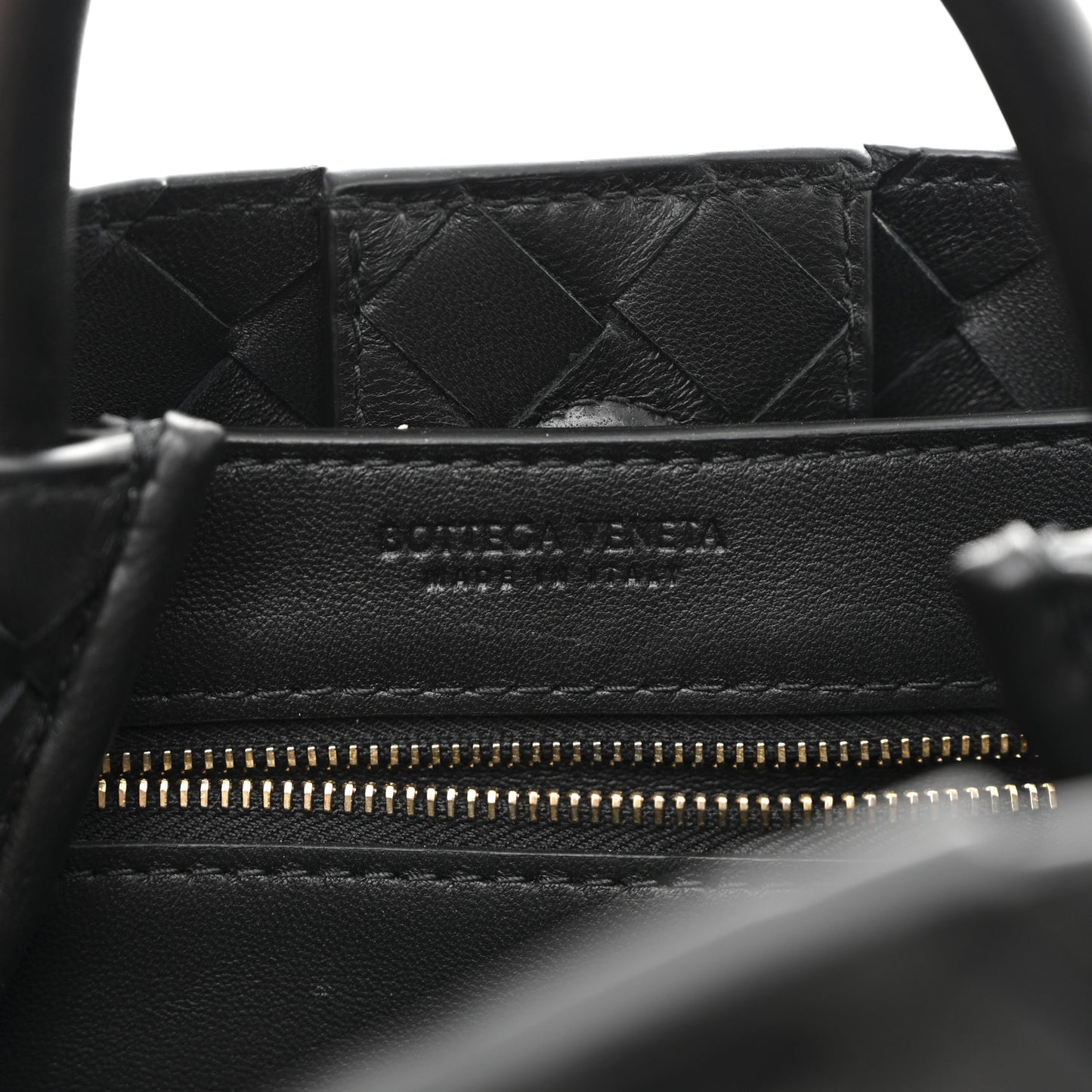 Nappa Intrecciato Small Andiamo Shoulder Bag Black