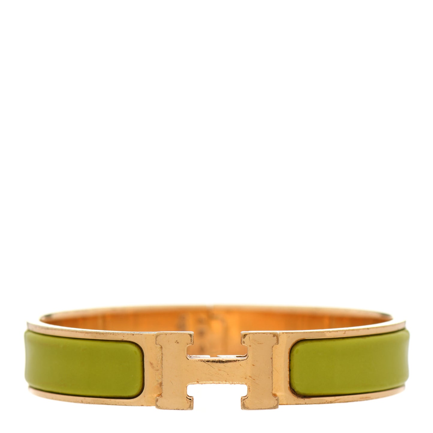 Enamel Narrow Clic Clac H Bracelet PM Jaune Citron