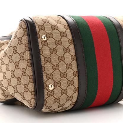 Gucci Monogram Vintage Web Medium Boston Dark Brown 9 of 16