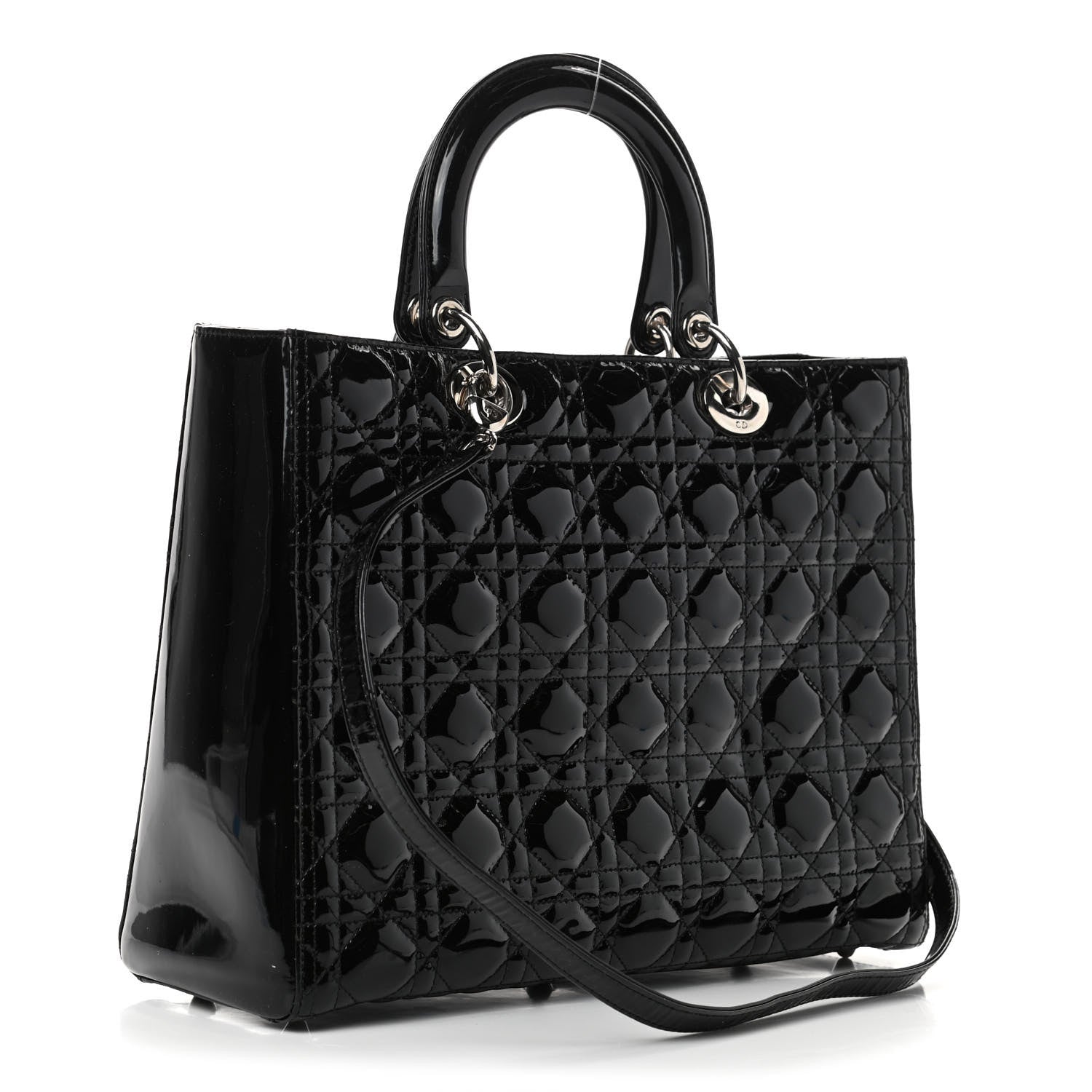 Christian Dior Patent Cannage Large Lady Dior Black 2 of 4