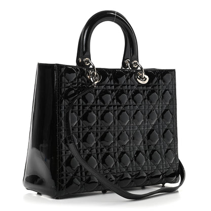 Christian Dior Patent Cannage Large Lady Dior Black 2 of 4
