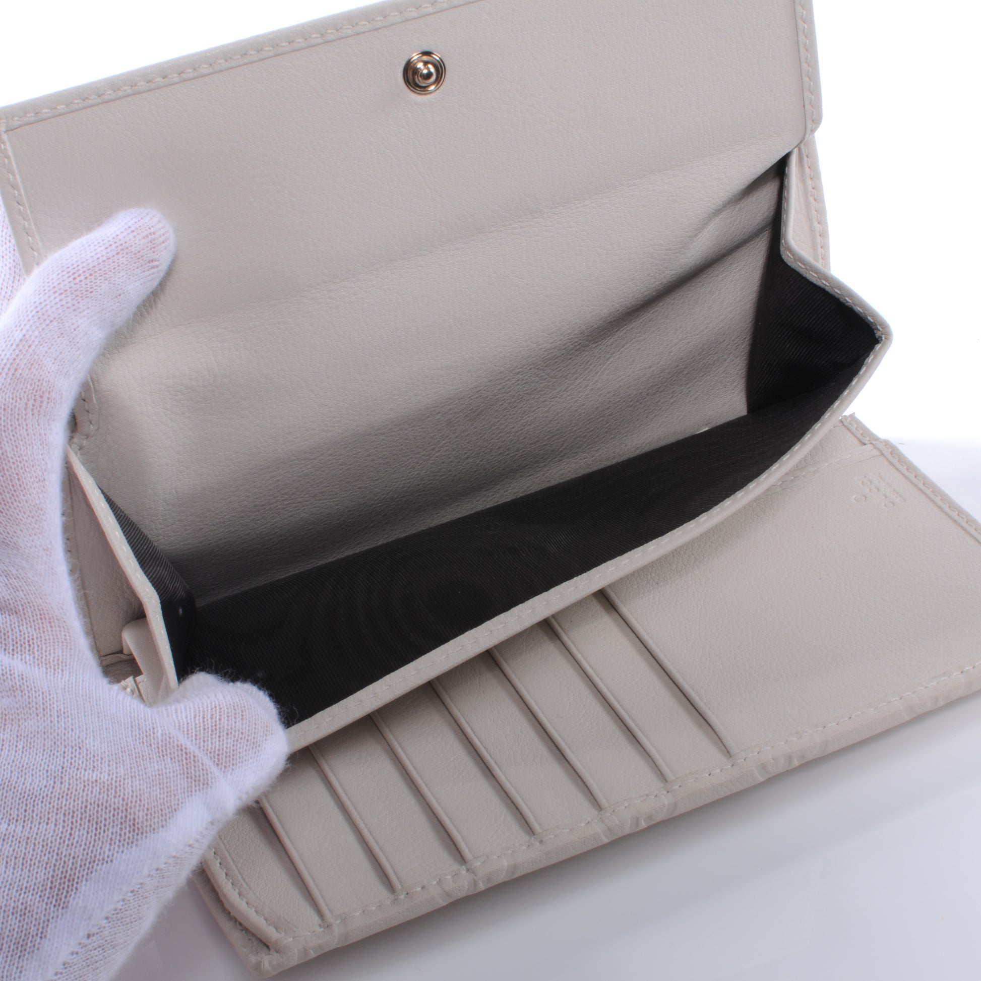 Gucci Guccissima Ladies Web Long Wallet Off White 7 of 8