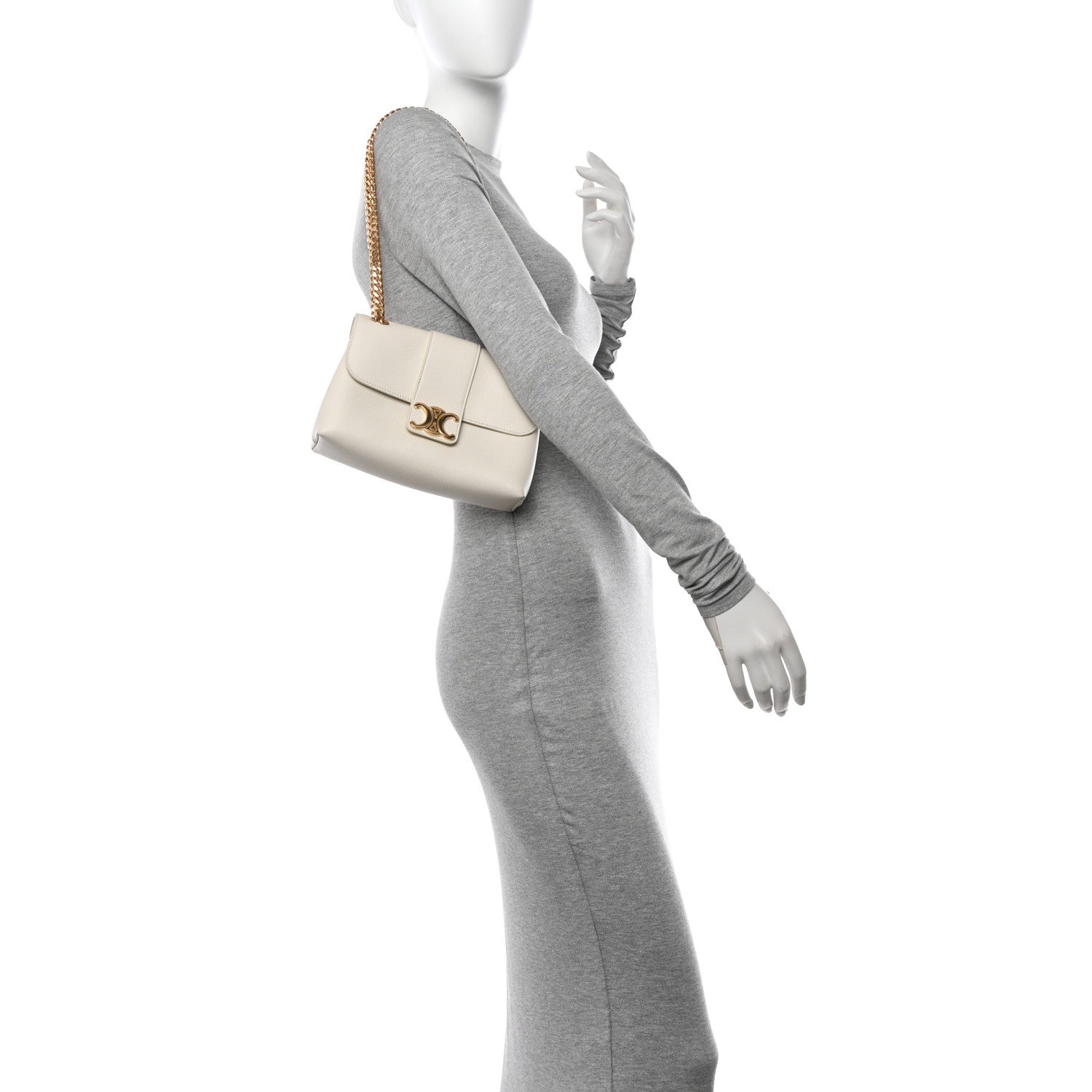 Celine Supple Calfskin Teen Victoire White 2 of 10