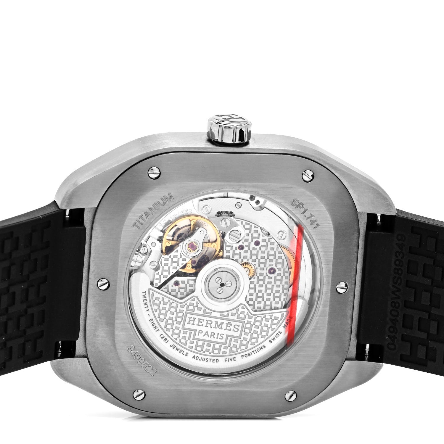 Hermes Titanium Rubber 39mm H08 Automatic Watch Noir 4 of 5
