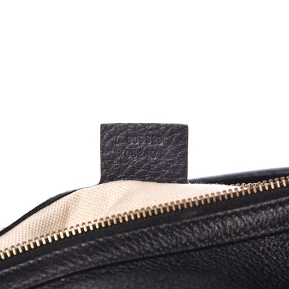 Gucci Pebbled Calfskin Twill Medium Top Handle Satchel Black 8 of 9