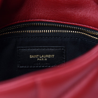 Saint Laurent Lambskin Quilted Toy Loulou Puffer Monogram Chain Satchel Red 8 of 12