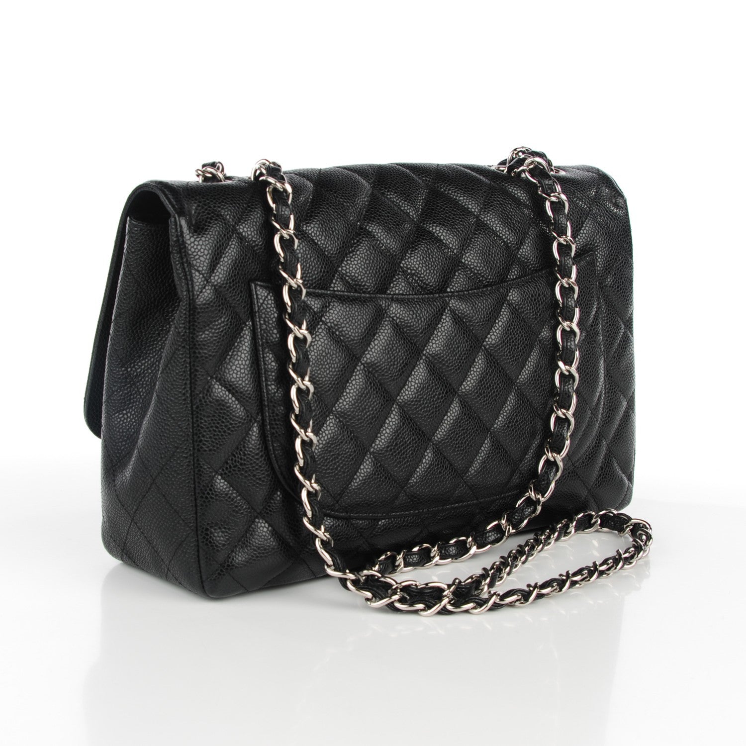 Chanel Caviar Quilted Jumbo Single Flap Black 3 of 8