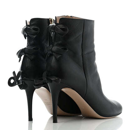 Valentino Garavani Calfskin Bow Back Ankle Boots 40 Black 4 of 12