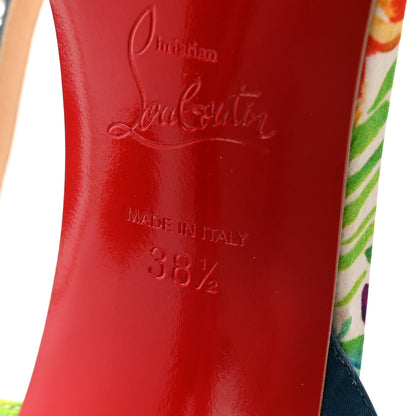 Christian Louboutin Crepe Satin Rosapetra 100 Sandals 38.5 Ludwig Multi 7 of 8