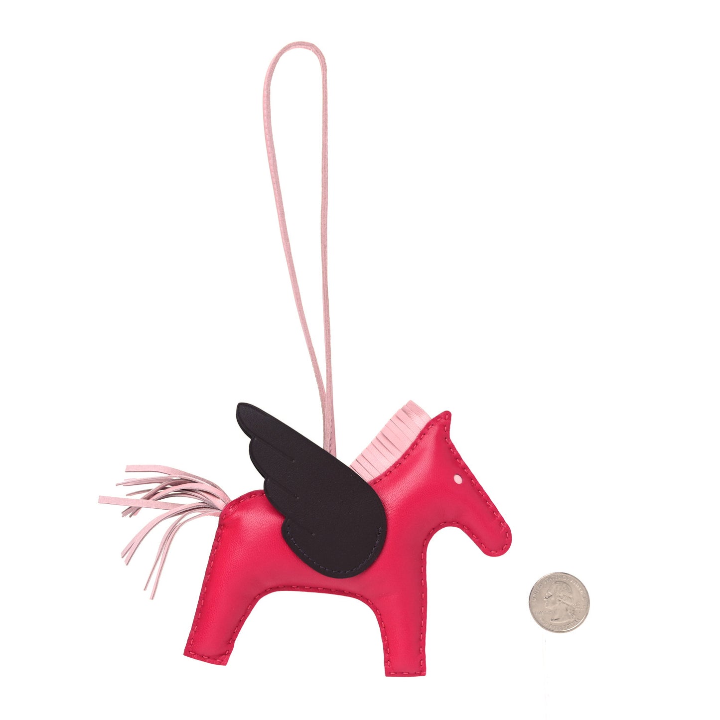 Milo Lambskin Grigri Rodeo Pegase Horse Bag Charm MM Framboise Rose Sakura Rouge Sellier
