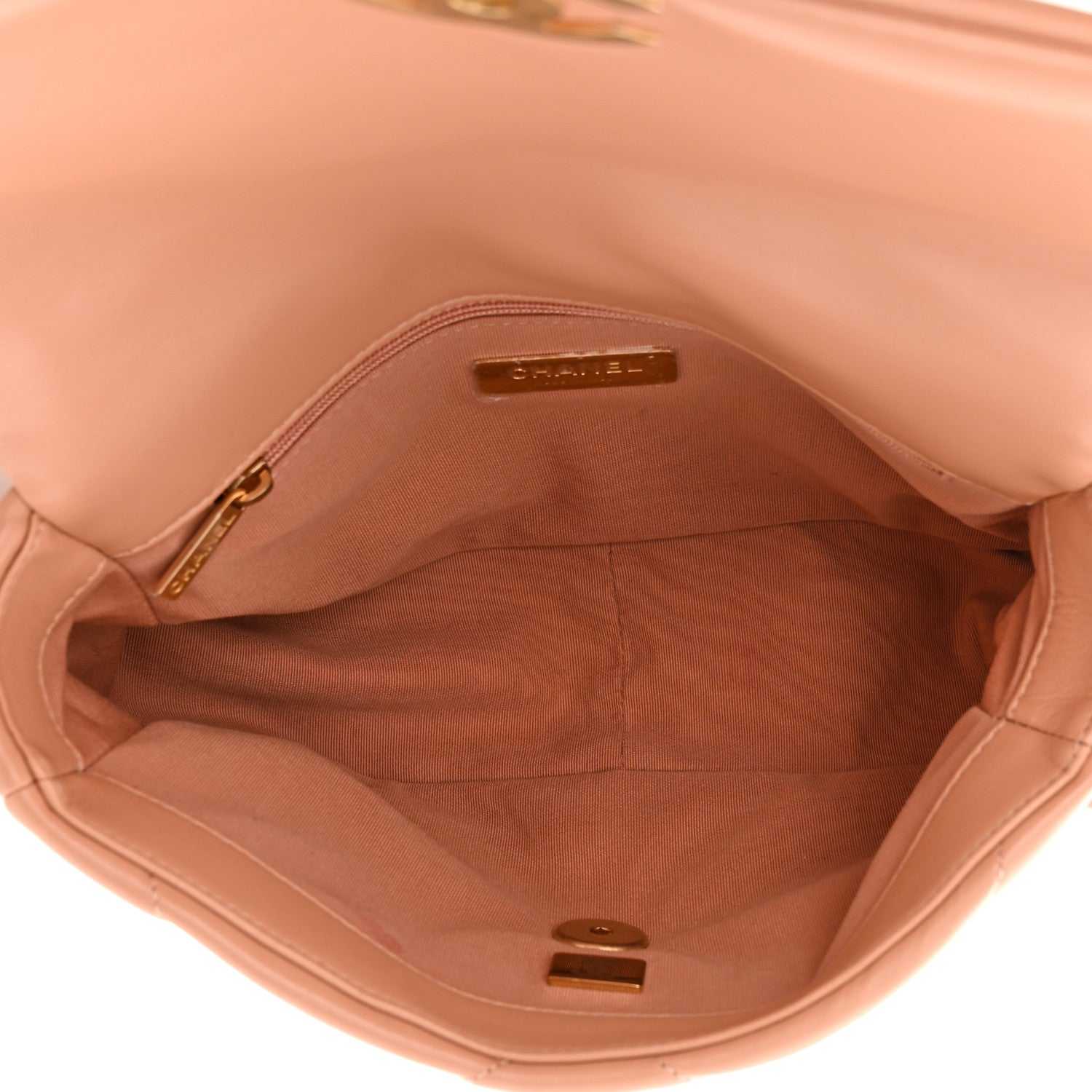 Chanel Lambskin Quilted Medium Chanel 19 Flap Light Orange 4 of 9