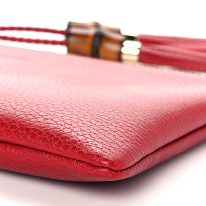 Gucci Calfskin Large Bamboo Clutch Red 10 of 10