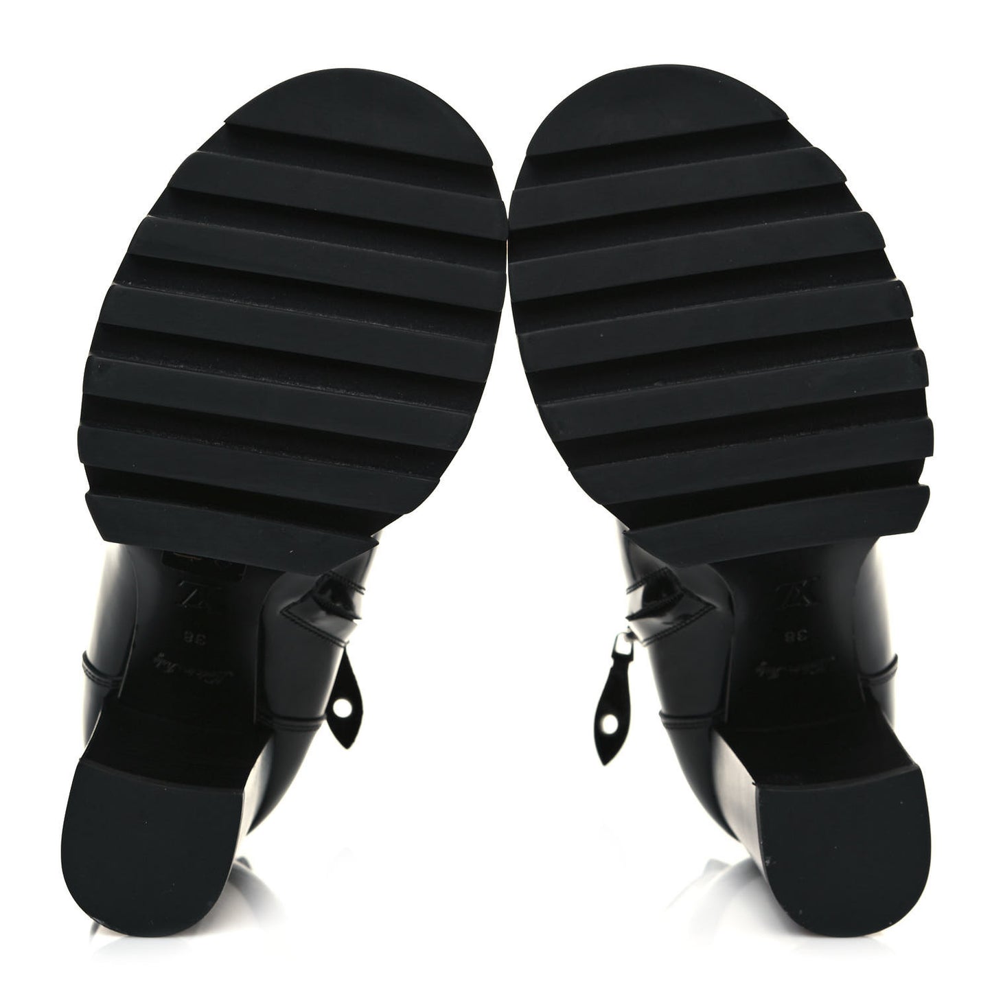 Patent Calfskin Star Trail Ankle Boots 38 Black
