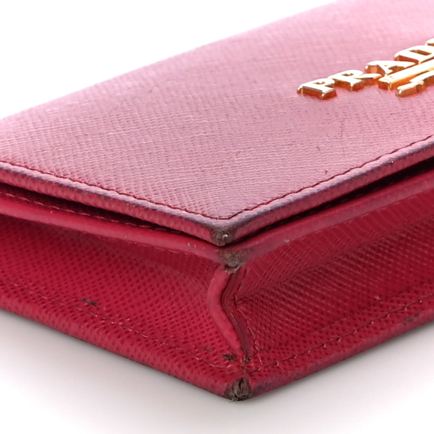 Saffiano Metal Bi-Fold Card Holder Wallet Peonia